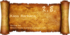 Kass Barbara névjegykártya