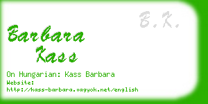 barbara kass business card